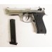 Оружие списанное, охолощенный пистолет MOD92, (Beretta 92), Никель, кал. 9mm. P.A.K
