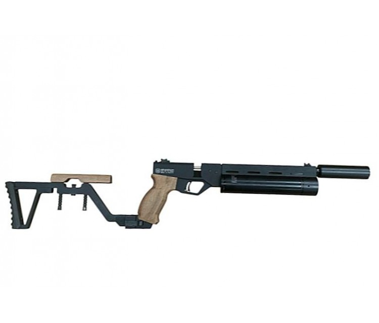 Пневматический PCP пистолет Krugergun Корсар 6.35 на 42 резервуаре, деревянная рукоятка