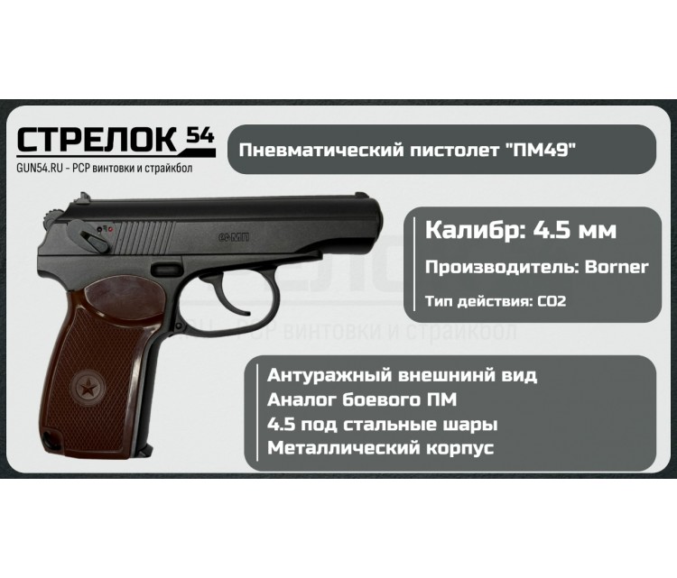 Пистолет пневматический BORNER ПМ49