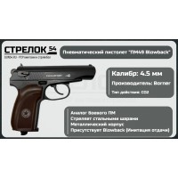 Пистолет пневматический Borner ПМ49 Blowback..