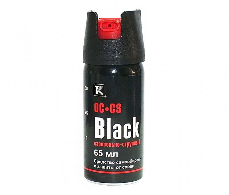 657, Баллон аэрозольный Black, 65 мл. (OC+CS), , 650 ₽, 41577, Россия, Средства самообороны