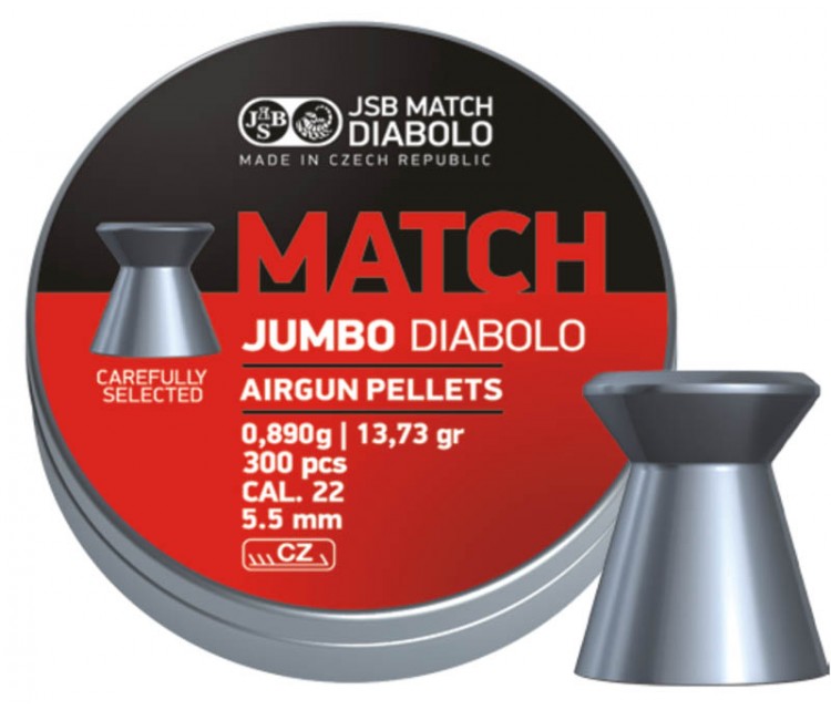 7007, Пуля пневматическая JSB Exact Jumbo Diabolo Match, 5,5 мм, 0.89 г, 300 шт, , 890 ₽, 19013, JSB (Чехия), Пули калибра 5,5мм